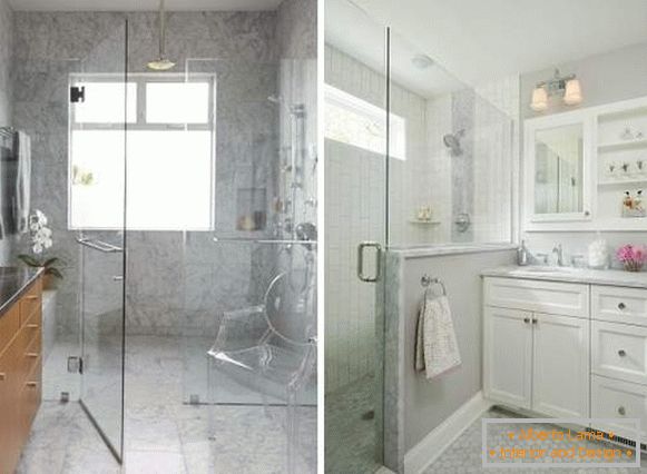 Glass doors for the bathroom - how to make a shower without a cabin