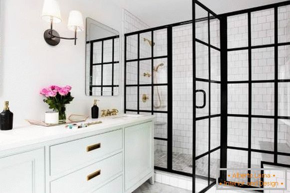 Buy a glass shower door in the bathroom