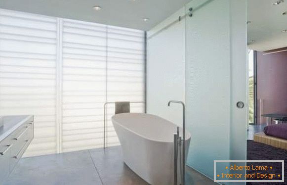 Matte glass doors for the bathroom in a modern style