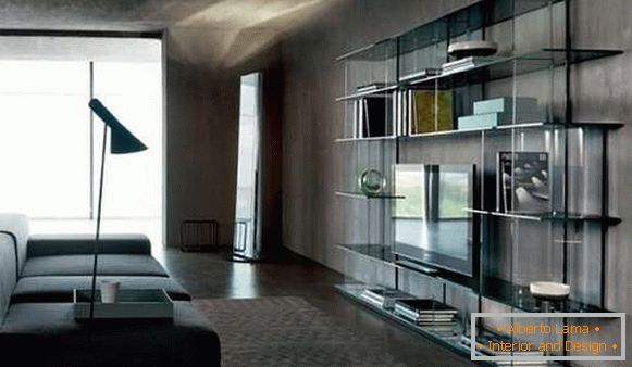 небольшая wall in the living room in a modern style, photo 10