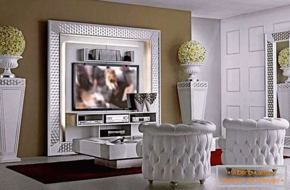 mini wall in the living room in a modern style, photo 29