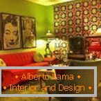 Elements of decor in the style of 60's in the interior