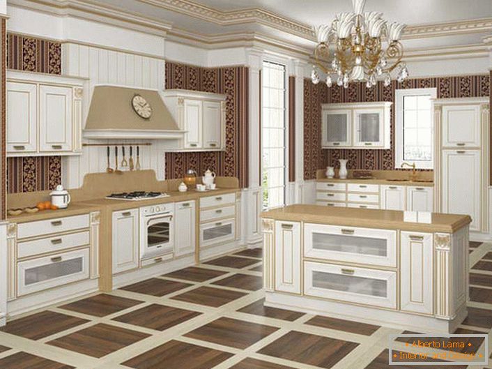 Exquisite style of baroque in the kitchen.