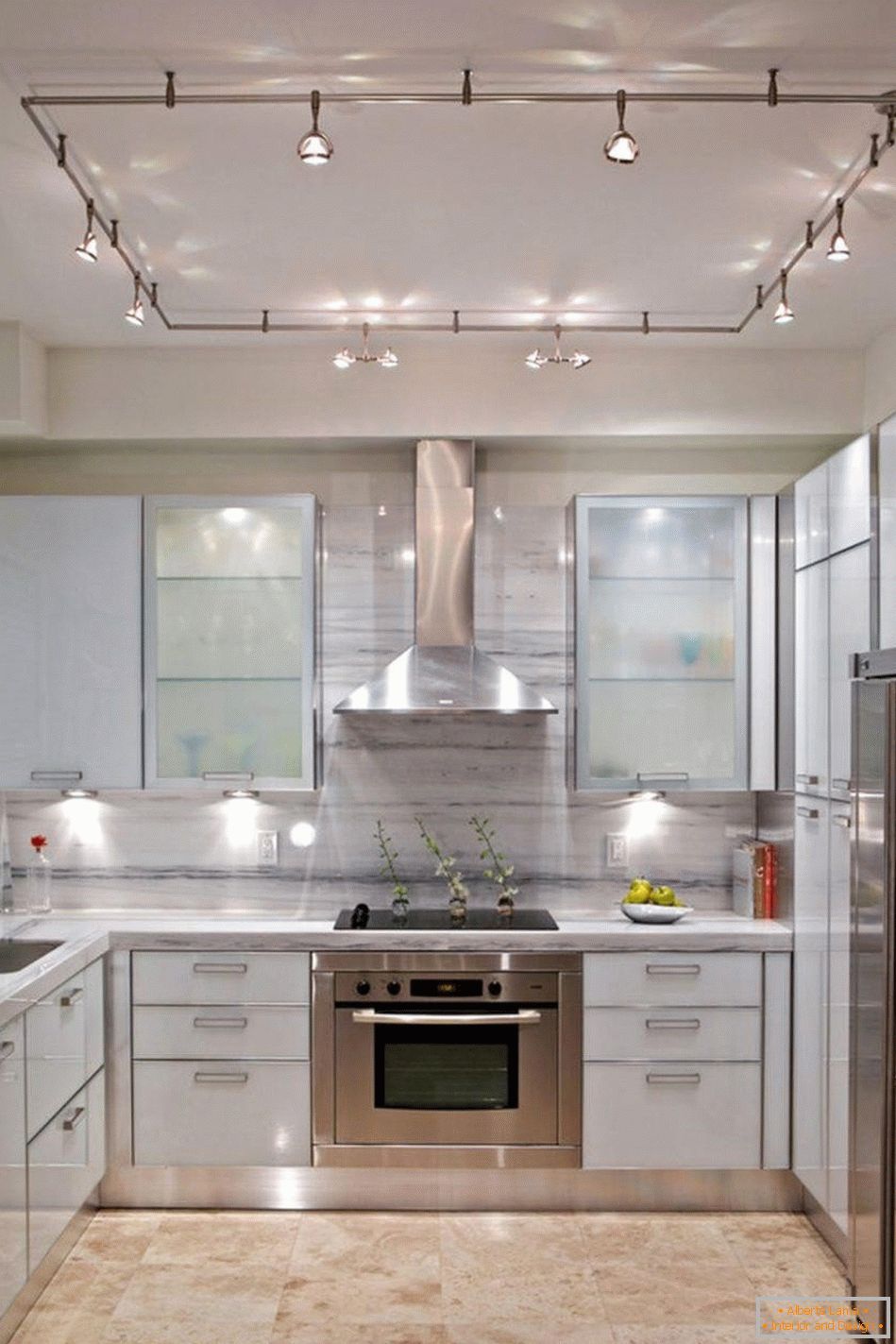 Kitchen with spot lighting