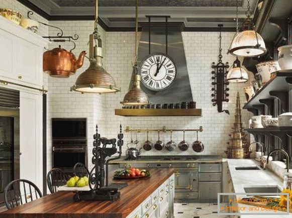 Steampunk kitchen interior