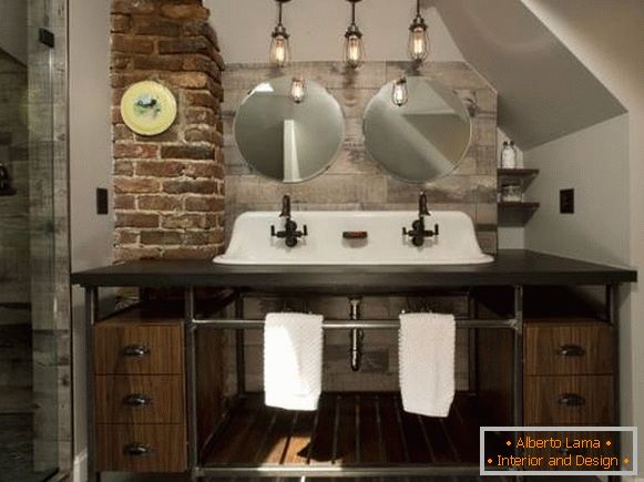 Bathroom steampunk - photo finishing materials