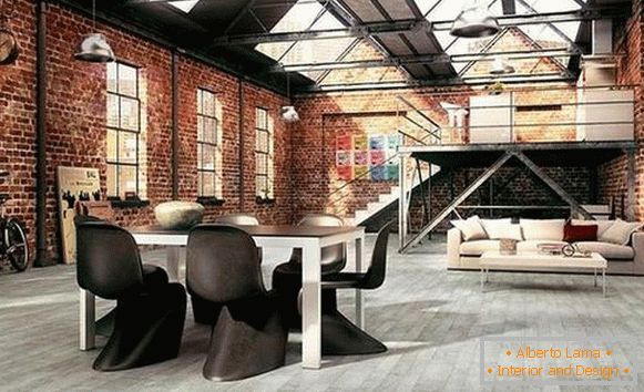 Interior design in loft style, photo 1