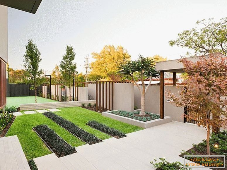 Landscaping in a modern style