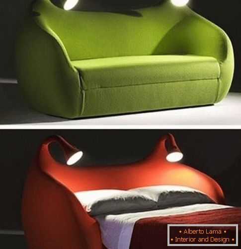 Sofa bed in a futuristic style