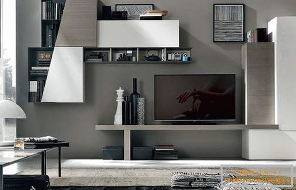 modular wall in the living room in a modern style photo, photo 39