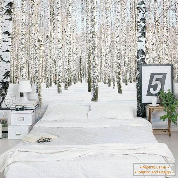 Photo wallpapers for a bedroom Birches