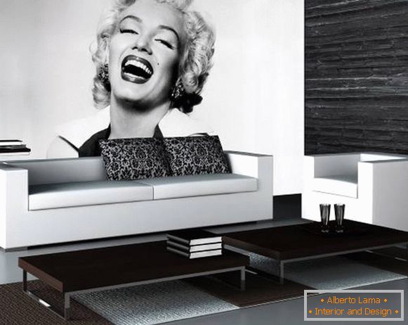 Black and white wallpaper Marilyn Monroe