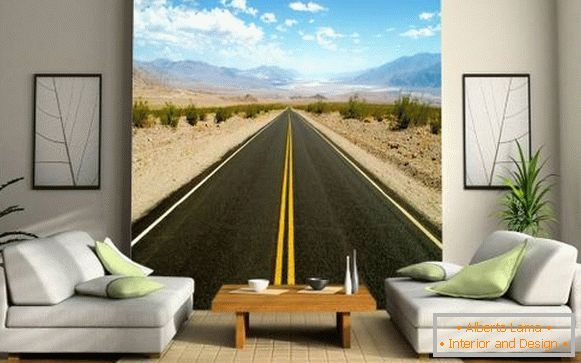 Panoramic 3d wallpapers in the interior