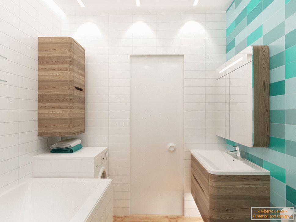 Bathroom interior in white color