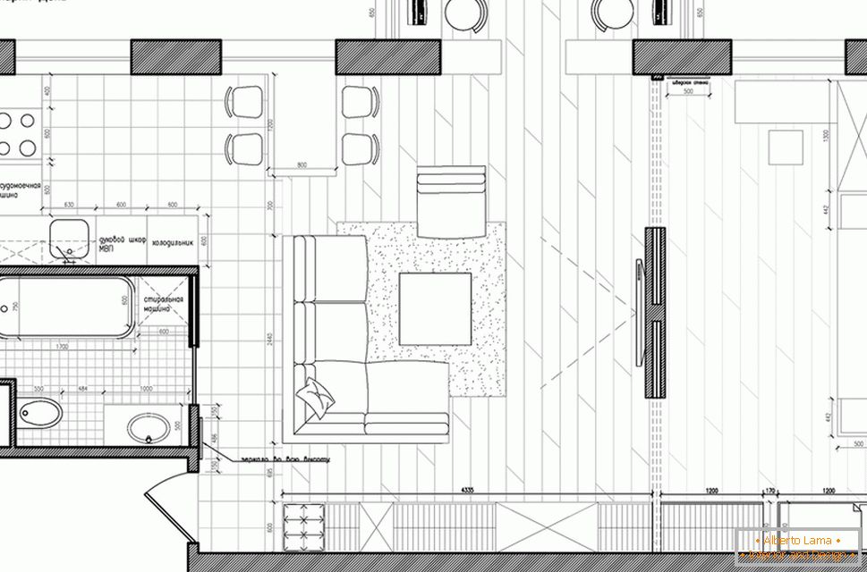 The layout of a small house с перегородкой