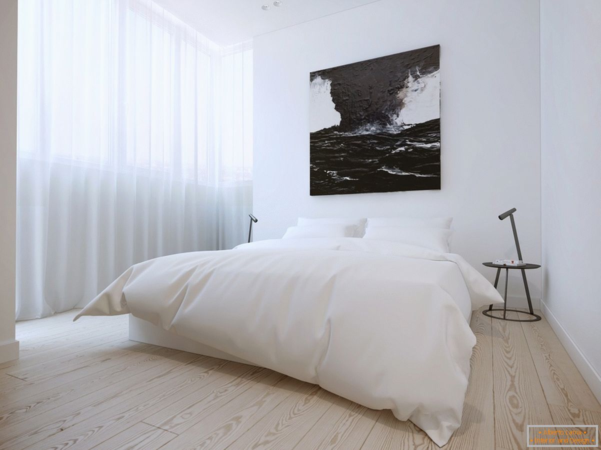 Bedroom interior in white color