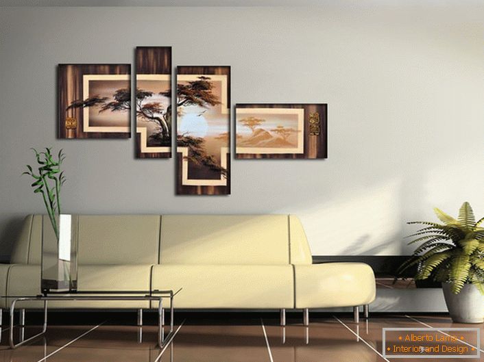 Modular paintings - an innovation in the organization of modern interiors. An interesting solution for the interior in any style.