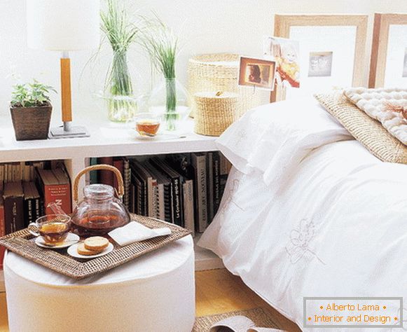 Bedroom interior in a small apartment