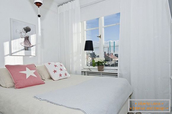 Bedroom interior in white color