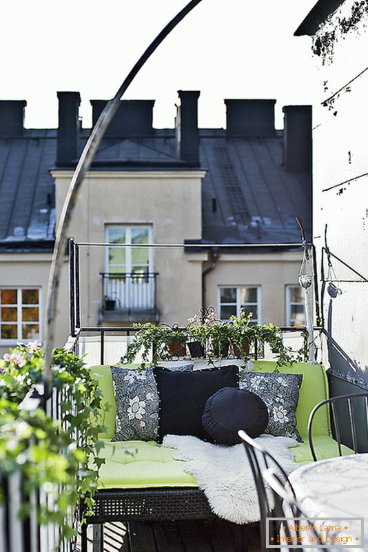 Wicker furniture on the veranda