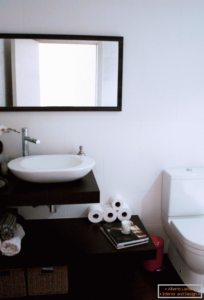 A bathroom of a small apartment in London