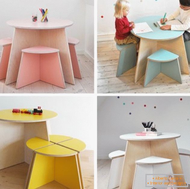 Children's table from plywood own hands, фото 17