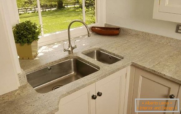 Kitchen design with sill top