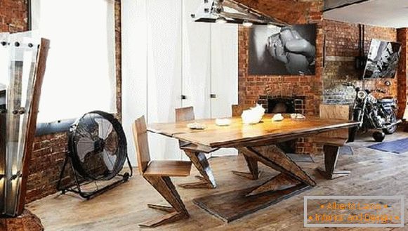 table for kitchen in loft style, photo 20