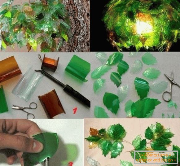 The process of working on a lamp from a bottle bottle