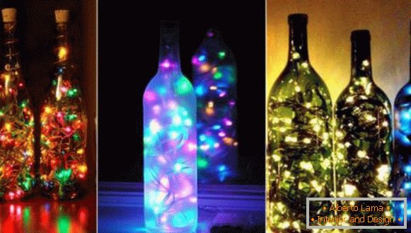 Lamp from a glass bottle