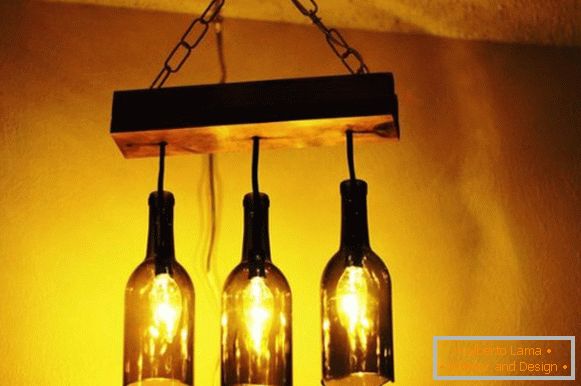 Pendant lamp from a bottle with your own hands