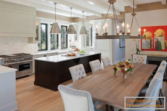 Ancient lamps and chandeliers in a house in the loft style