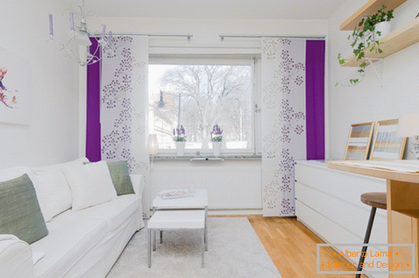 Registration of studio apartment in light Scandinavian style