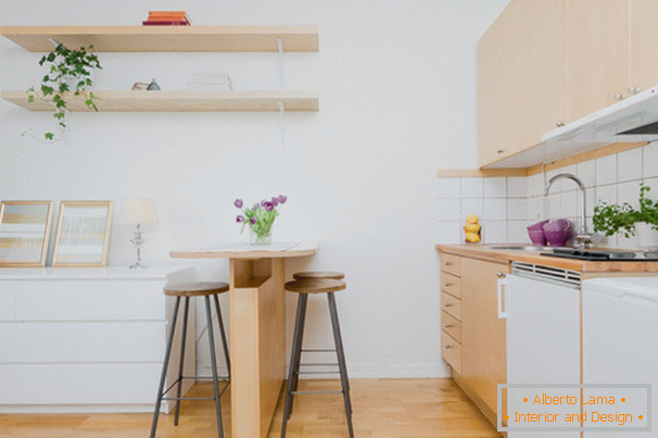 Registration of studio apartment in light Scandinavian style