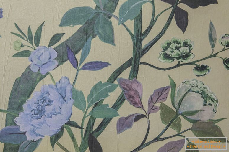 Greenery and flowers on the wall panel