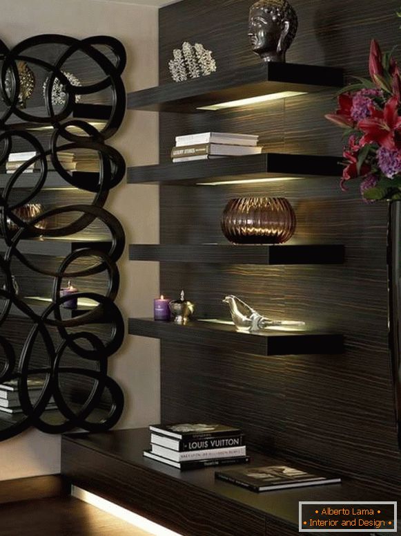 Stylish illumination of black furniture