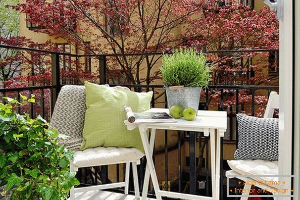 Folding furniture on the balcony