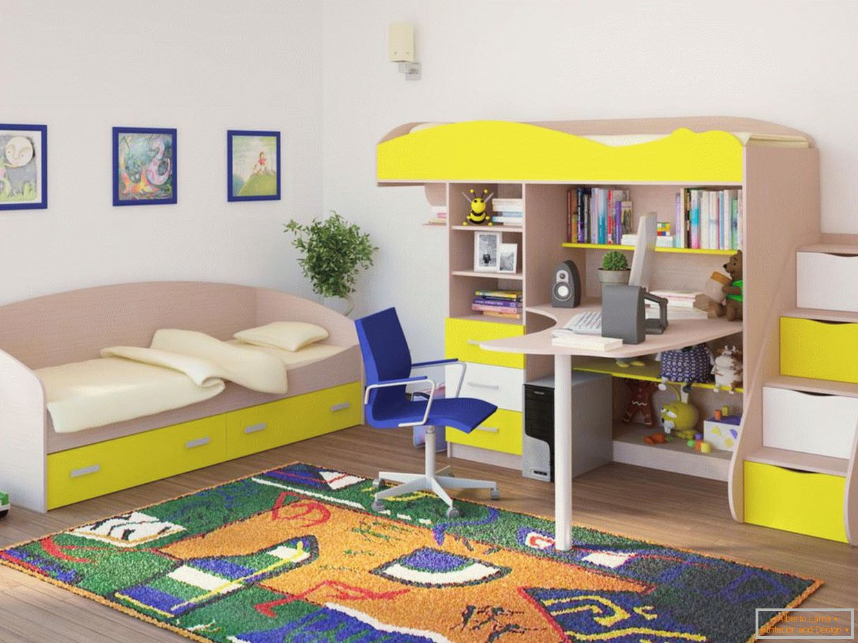 Bright accents in the children's room