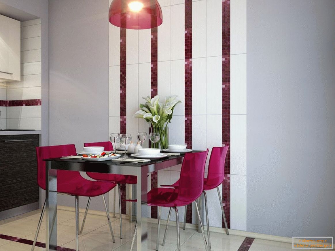 Dining table in the modern kitchen