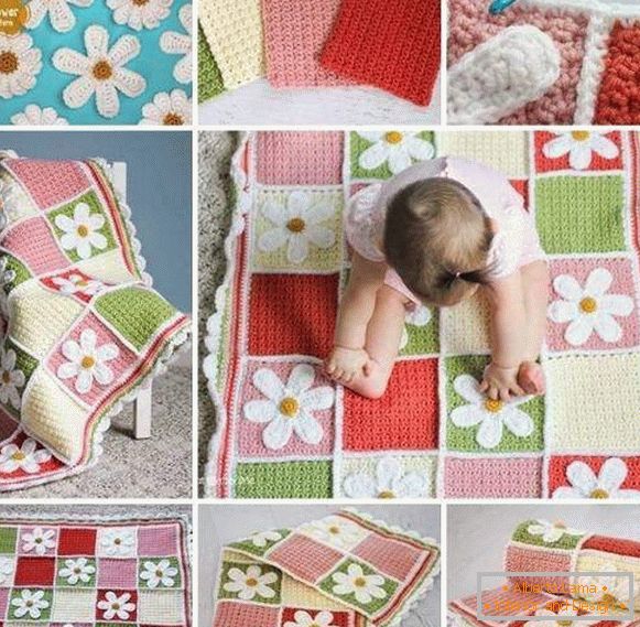 Knitted baby patchwork patchwork with your own hands