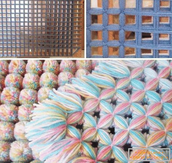 Knitted plaids and bedspreads from pompoms own hands