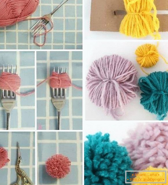 How easy is it to make a lot of pom-poms - a step-by-step photo