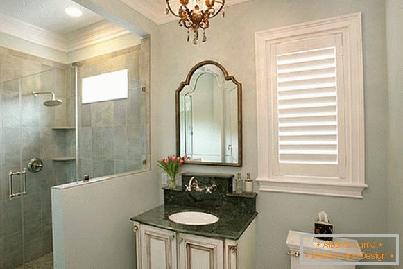 Interior of a small bathroom