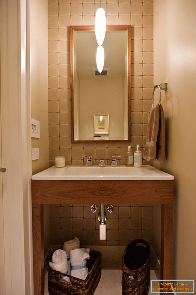 Waste basket under the washbasin