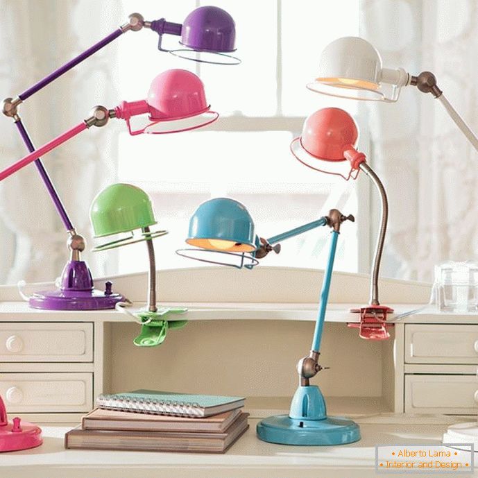Multicolored table lamps