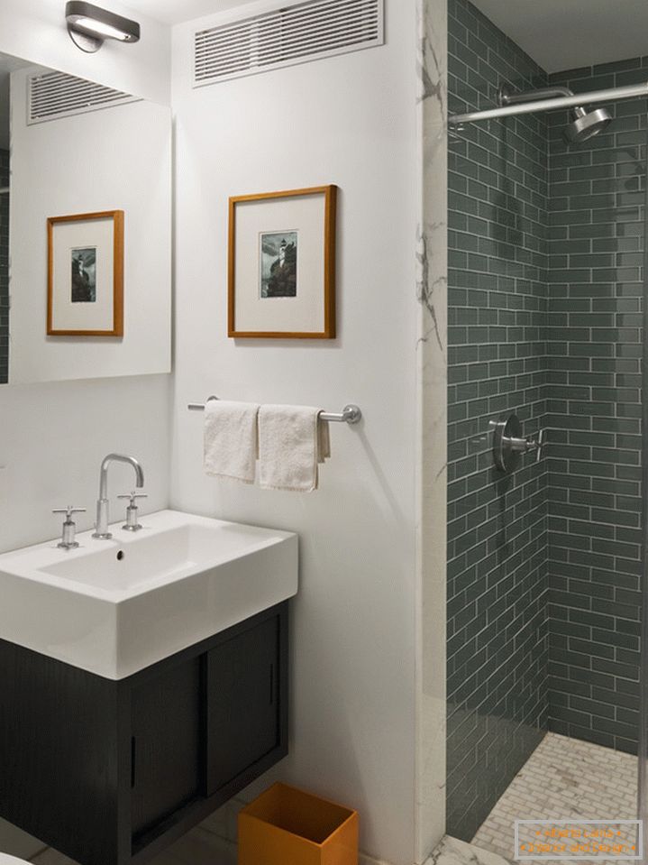 Bathroom in black and white