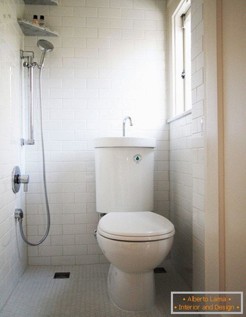 Compact bathroom in white color