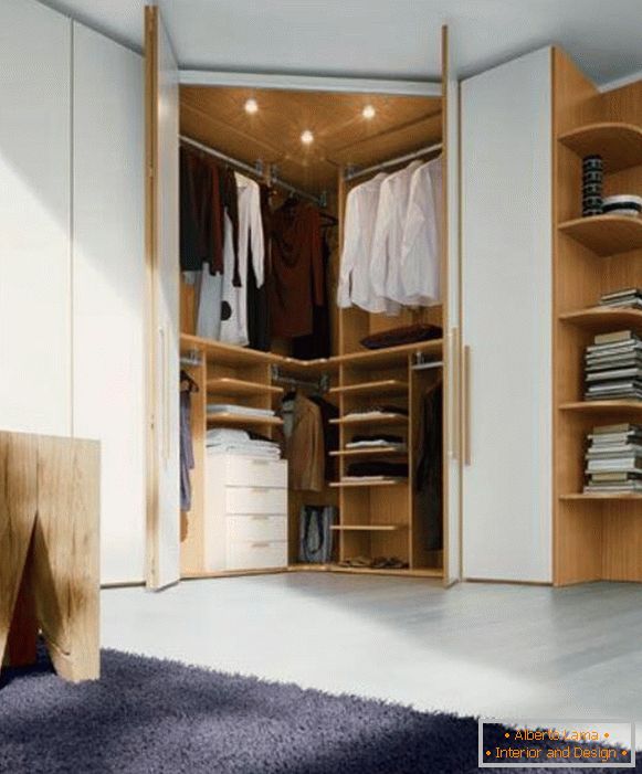 design of a corner dressing room in the bedroom photo, photo 7