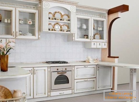 The most beautiful corner kitchens with a bar counter - a photo in a classic style