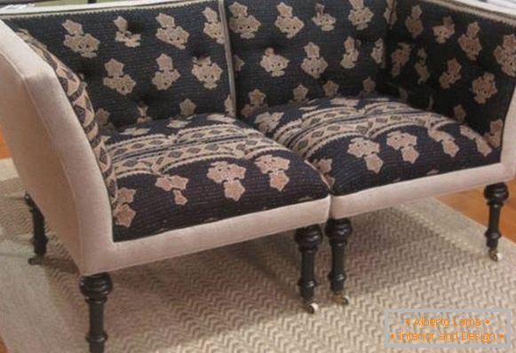 Upholstered furniture - a photo of a sofa from two corner armchairs